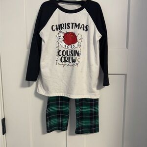 Festive Kids Pajama Set - Black and Green